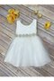 Robe cortège fille jusqu'au mollet textile en tulle de lotus manche nulle ligne a