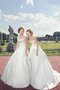 Robe de mariée naturel avec perle manche nulle cordon de traîne moyenne