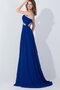 Robe de soirée ligne a col en bateau avec chiffon noeud de tour de ceinture en haute