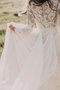 Robe de mariée avec chiffon textile en tulle v encolure avec manche longue adorable