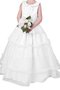 Robe cortège fille plissage avec gradins a-ligne manche nulle