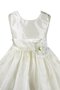 Robe cortège fille plissé en organza encolure ronde avec manche courte textile taffetas