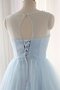 Robe de graduation naturel avec perle avec lacets manche nulle de princesse