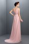 Robe de bal longue naturel en chiffon a-ligne manche nulle