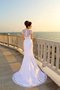 Robe de mariée longue de traîne moyenne a plage v encolure avec sans manches
