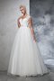 Robe de mariée de traîne courte manche nulle en tulle ruché col en forme de cœur