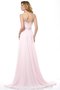 Robe de bal longue manche nulle en chiffon de princesse avec perle