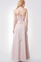 Robe demoiselle d'honneur longue romantique manche nulle ceinture de bustier