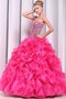 Robe de quinceanera naturel cordon de bustier de lotus textile en tulle