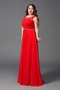 Robe de bal longue a-ligne avec zip avec perle manche nulle