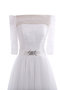 Robe de mariée formelle facile versicolor col en bateau en tulle