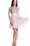 Robe de graduation courte femme branché distinguee textile en tulle au niveau de cou