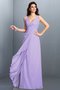 Robe demoiselle d'honneur plissage longue de princesse a-ligne bandouliere spaghetti