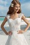 Robe de mariée romantique cordon avec manche épeules enveloppants avec perle noeud