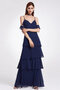 Robe demoiselle d'honneur haute qualité multi couche longue charmeuse romantique