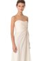 Robe de mariée naturel longue gaine manche nulle au drapée