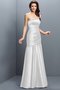 Robe demoiselle d'honneur longue ligne a ruché en satin avec zip