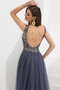 Robe de bal manche nulle enchanteur textile en tulle longue chic