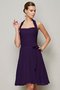 Robe demoiselle d'honneur courte naturel avec chiffon dénudé avec zip
