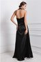 Robe de bal avec sans manches haut bas fermeutre eclair ligne a satin comme soie