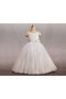 Robe cortège fille en tulle en dentelle avec fleurs de mode de bal avec manche courte