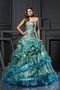 Robe de quinceanera longue textile en tulle cordon manche nulle appliques