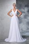 Robe de mariée naturel longue ligne a de princesse de col en v