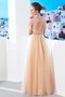 Robe de bal naturel textile en tulle encolure ronde ligne a de princesse