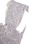 Robe demoiselle d'honneur longue facile col en reine avec décoration dentelle manche nulle