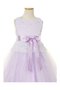 Robe cortège fille de mode de bal manche nulle en tulle de lotus ceinture