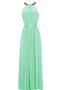 Robe demoiselle d'honneur longueru au niveau de sol elevé en chiffon ligne a fermeutre eclair