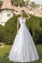 Robe de mariée classique cordon avec perle avec manche épeules enveloppants avec cristal