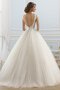 Robe de mariée distinguee avec perle avec manche courte ceinture en tulle