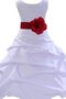 Robe cortège fille avec sans manches fermeutre eclair avec fleurs col u profond de lotus