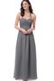 Robe demoiselle d'honneur longue ruché croisade de tour de ceinture en haute