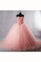 Robe de quinceanera plissé fermeutre eclair avec décoration dentelle jusqu'au mollet cordon