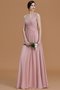 Robe demoiselle d'honneur jusqu'au sol en chiffon avec zip manche nulle de princesse