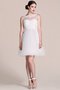 Robe de graduation courte manche nulle textile en tulle decoration en fleur de col bateau