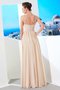 Robe de soirée naturel manche nulle de princesse avec chiffon avec perle