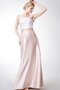 Robe demoiselle d'honneur longue facile col en forme de cœur ruché ligne a