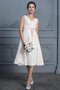 Robe de mariée angélique de col en v avec sans manches ligne a naturel