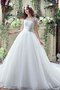 Robe de mariée longue distinguee facile avec manche épeules enveloppants avec perle