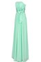 Robe demoiselle d'honneur plissage naturel jusqu'au sol avec nœud avec zip