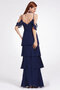 Robe demoiselle d'honneur haute qualité multi couche longue charmeuse romantique