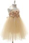 Robe cortège fille dénudé ligne a en tulle avec nœud à boucles fermeutre eclair