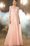 Robe de bal decoration en fleur ligne a de princesse en tulle col en bateau