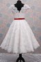 Robe de mariée simple festonné au bord de la mer avec ruban manche nulle