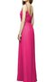 Robe demoiselle d'honneur mode ligne a jusqu'au sol bretelles spaghetti avec chiffon