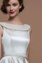 Robe de mariée plissage simple nature col u profond longueur mollet