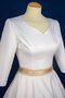 Robe de mariée naturel bref v encolure fermeutre eclair ceinture